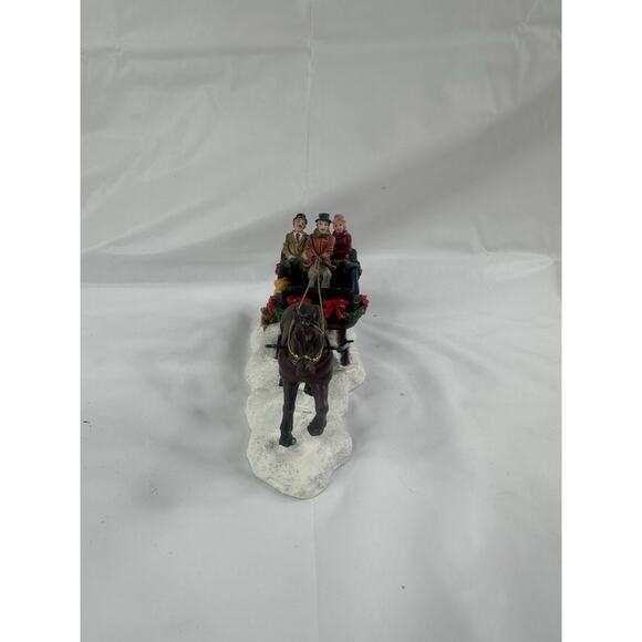 St Nicholas Square Village Collection SLEIGH RIDE Horse Drawn Carriage In box - Picture 5 of 9